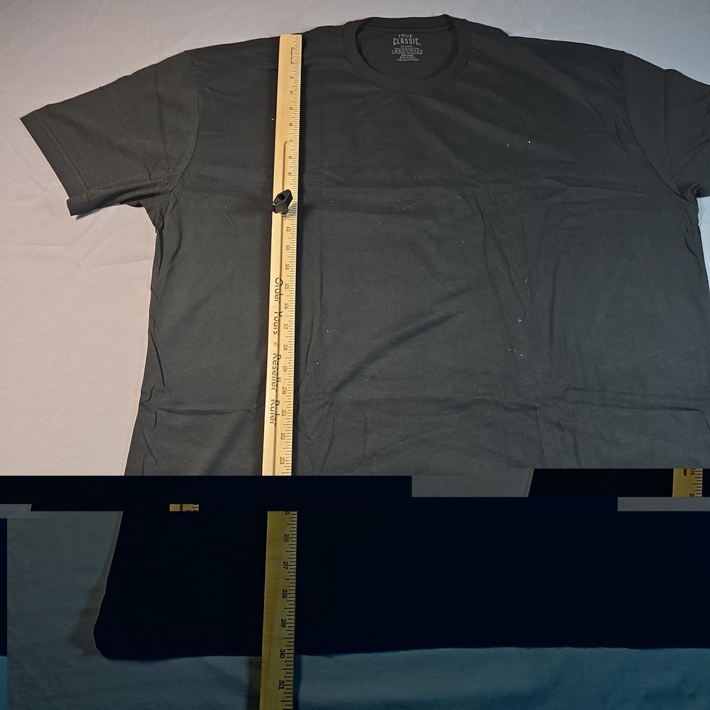 True Classic Men's Black Crew Neck Tee T Shirt 2X XXL - Picture 6 of 7